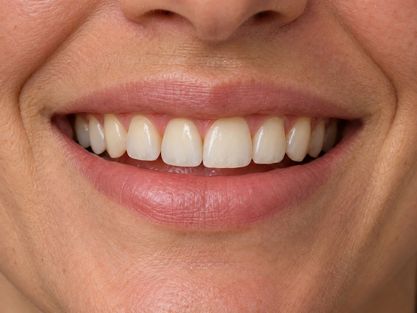 Apr&egrave;s : sourire de face avec l&rsquo;incisive centrale remplac&eacute;e